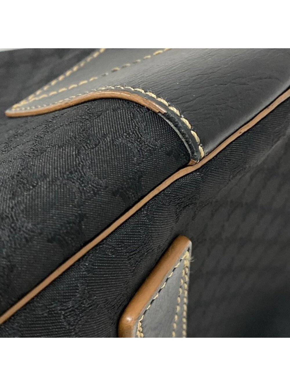 ★SOLD★ Celine Boston Bag Macadam Pattern Black Leather - Picture 12 of 15